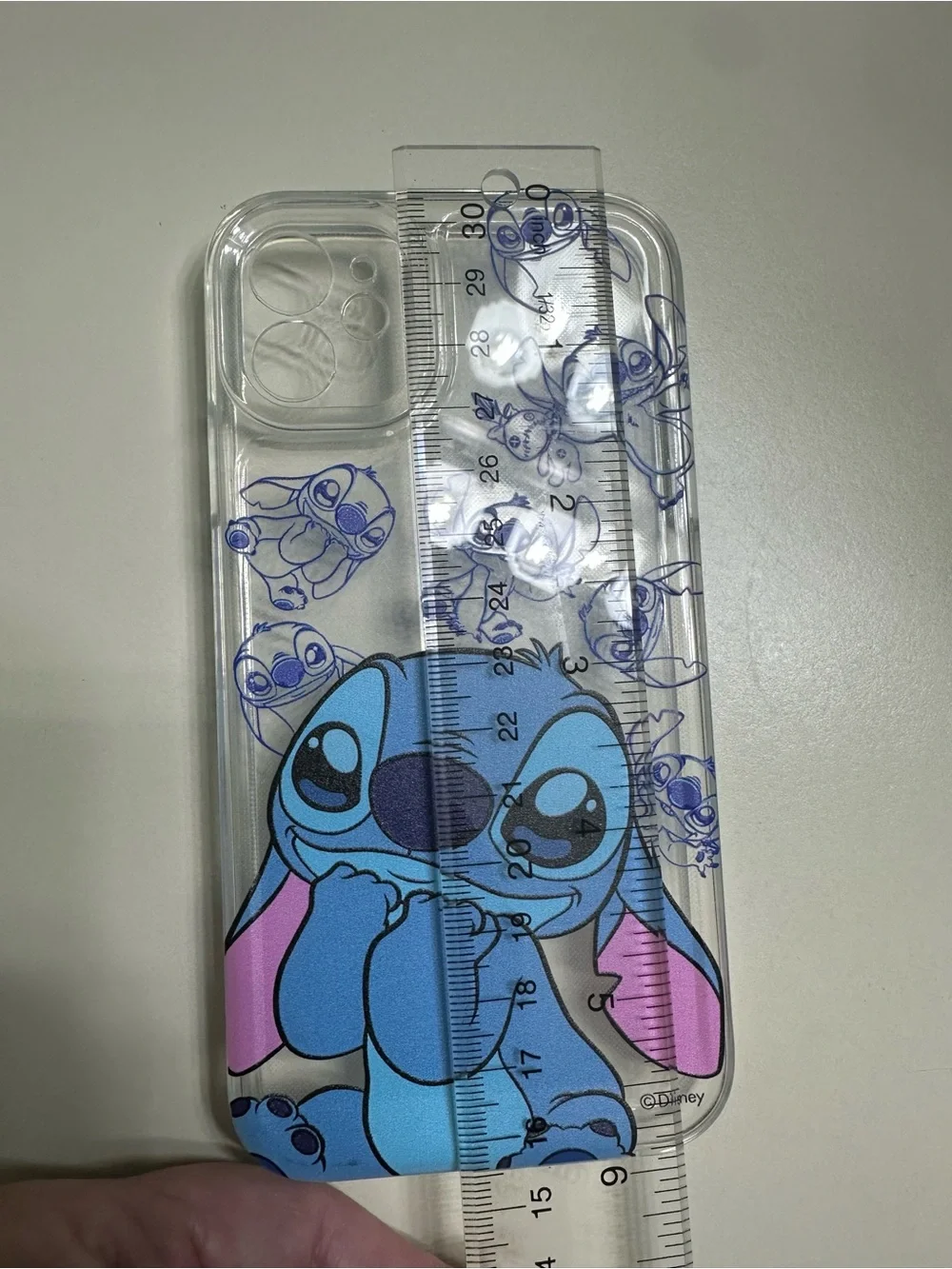Disney Blue & Pink Stitch Character Clear Phone Case